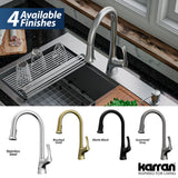 Karran Chantilly 1.8 GPM Single Lever Handle Lead-free Brass ADA Touchless Kitchen Faucet, Pull-Down, Stainless Steel, KKF375SS