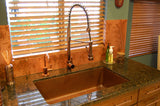 Installation Image of Premier Copper Products 33" Copper Kitchen Sink, Antique Copper, KSB33199