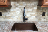 Installation Image of Premier Copper Products 25" Copper Kitchen Sink, Oil Rubbed Bronze, KSDB25199