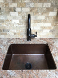 Installation Image of Premier Copper Products 25" Copper Kitchen Sink, Oil Rubbed Bronze, KSDB25199