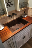 Installation Image of Premier Copper Products 25" Copper Kitchen Sink, Oil Rubbed Bronze, KSDB25199