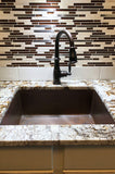 Installation Image of Premier Copper Products 25" Copper Kitchen Sink, Oil Rubbed Bronze, KSDB25199