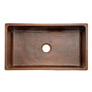 Alternate Image for Premier Copper Products 33" Copper Kitchen Sink, Oil Rubbed Bronze, KSDB33199