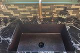 Installation Image of Premier Copper Products 33" Copper Kitchen Sink, Oil Rubbed Bronze, KSDB33199