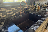 Installation Image of Premier Copper Products 33" Copper Kitchen Sink, Oil Rubbed Bronze, KSDB33199