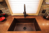 Installation Image of Premier Copper Products 33" Copper Kitchen Sink, Oil Rubbed Bronze, KSDB33199