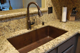 Installation Image of Premier Copper Products 33" Copper Kitchen Sink, Oil Rubbed Bronze, KSDB33199