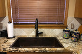 Installation Image of Premier Copper Products 33" Copper Kitchen Sink, Oil Rubbed Bronze, KSDB33199