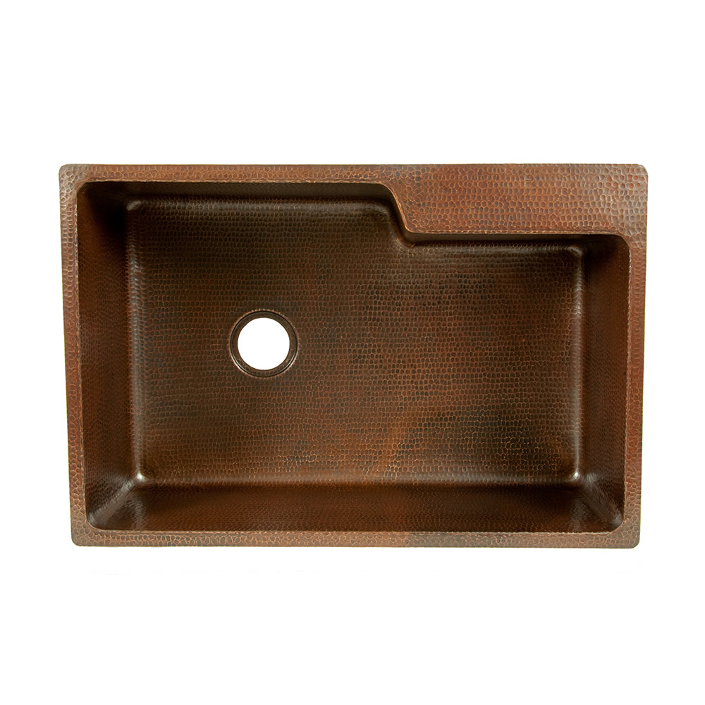 Alternative View of Premier Copper Products 33" Copper Kitchen Sink, Oil Rubbed Bronze, KSFDB33229