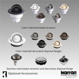 Karran 32" Undermount Quartz Composite Kitchen Sink, White, QU-712-WH-PK1