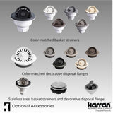 Karran 33" Drop In/Topmount Quartz Composite Kitchen Sink, 60/40 Double Bowl, Bisque, QT-610-BI