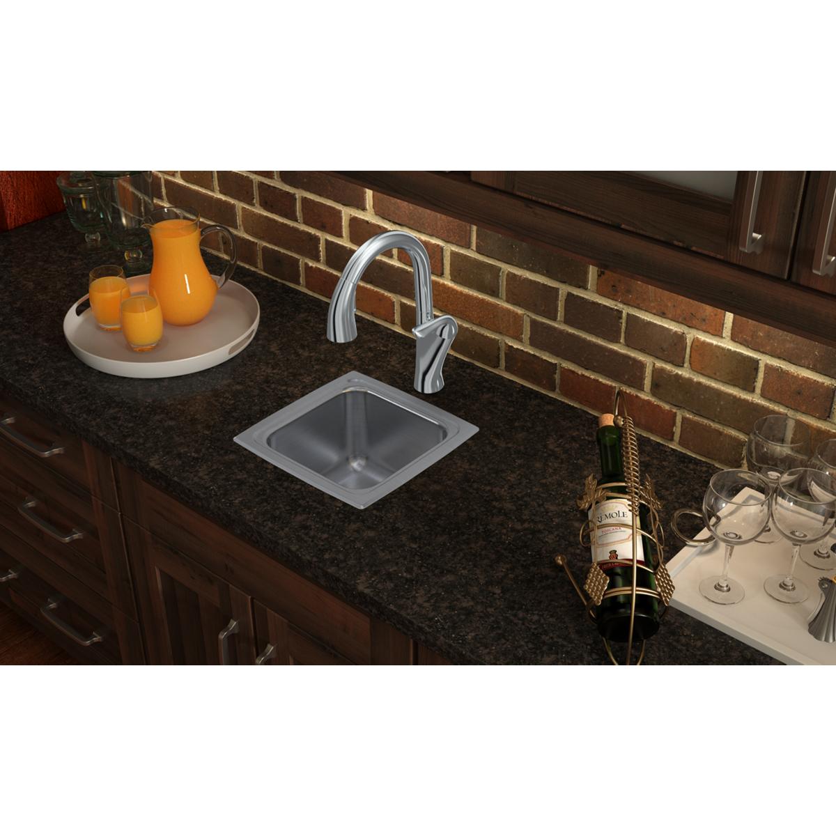 Elkay Lustertone Classic 13" Drop In/Topmount Stainless Steel Kitchen Sink, Lustrous Satin, 18 Gauge, LFR1313