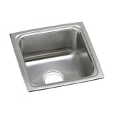 Elkay Lustertone Classic 13" Drop In/Topmount Stainless Steel Kitchen Sink, Lustrous Satin, 18 Gauge, LFR1313