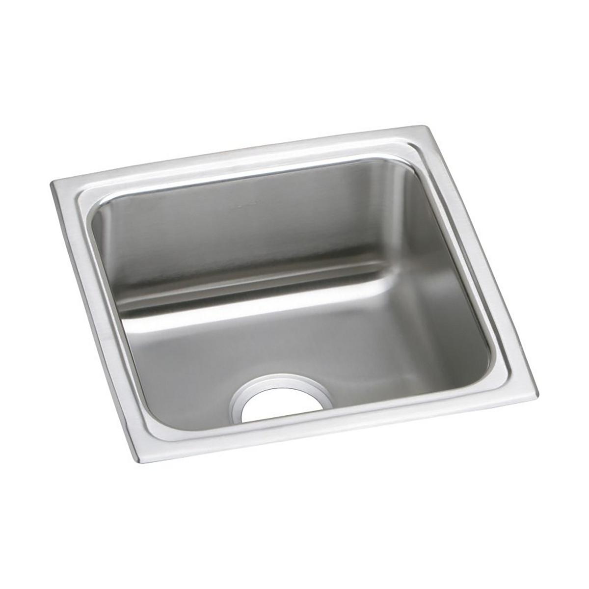 Elkay Lustertone Classic 17" Drop In/Topmount Stainless Steel Kitchen Sink, Lustrous Satin, 18 Gauge, LFR1717
