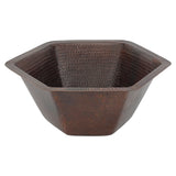 Main Image of Premier Copper Products 16" Copper Bathroom Sink, Oil Rubbed Bronze, LH15.5DB