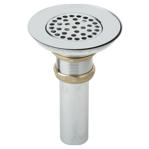 Elkay 3-1/2" Drain Nickel Plated Brass Body Strainer and Tailpiece, LK18