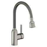 Elkay Pursuit 1.5/2.2 GPM Forward Only Lever Handle Flexible Spout Spout Brass ADA Laundry Faucet, Lustrous Steel, LK2500LS