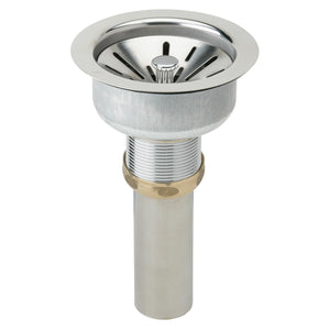 Alternate Image for Elkay 3-1/2" Drain Fitting Type 316 Stainless Steel Body Strainer Basket with rubber seal and Tailpiece, LK335
