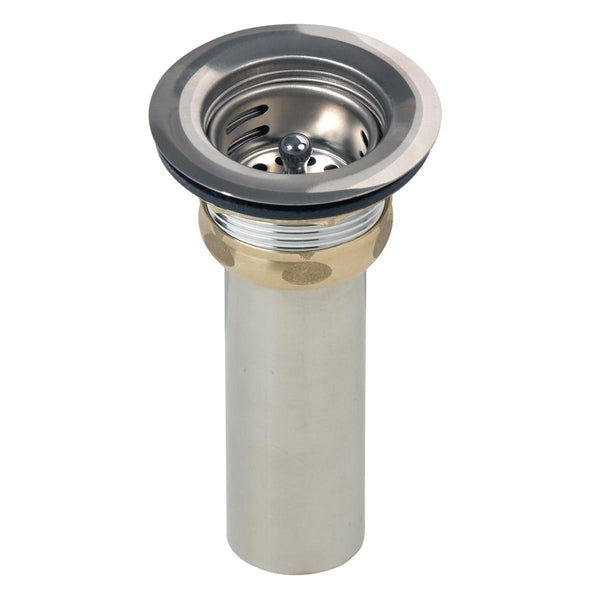 Elkay 2" Drain Fitting Type 304 Stainless Steel Body Stainless Steel Strainer Basket and Rubber Seal, LK58