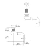 Elkay 1-1/2" or 1-5/8" Drain Outlet Fitting Chrome Plated Brass Perforated Grid and Elbow, LKAD174LO