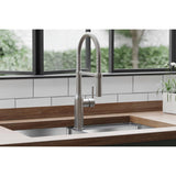 Elkay Avado Forward Only Lever Handle Semiprofessional Spout Brass ADA Kitchen Faucet, Lustrous Steel, LKAV1061LS