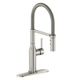 Elkay Avado Forward Only Lever Handle Semiprofessional Spout Brass ADA Kitchen Faucet, Lustrous Steel, LKAV1061LS