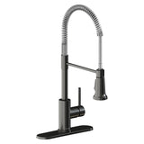 Elkay Avado Lever Handle Semiprofessional Spout Brass ADA Kitchen Faucet, Black Stainless and Chrome, LKAV2061BKCR
