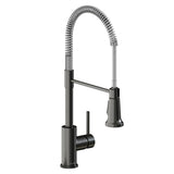 Elkay Avado Lever Handle Semiprofessional Spout Brass ADA Kitchen Faucet, Black Stainless and Chrome, LKAV2061BKCR