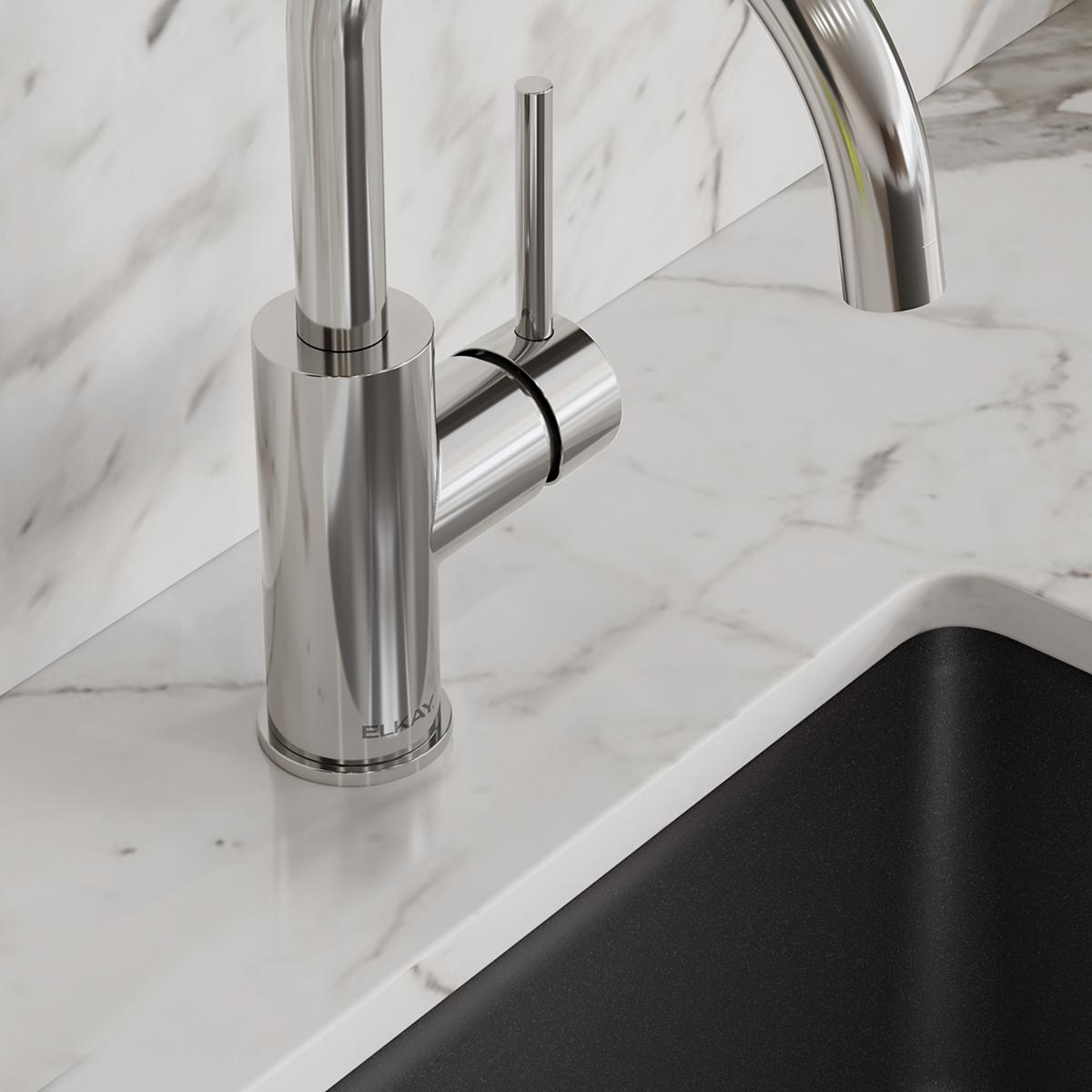 Elkay Avado Lever Handle Gooseneck Spout Brass ADA Bar Faucet, Chrome, LKAV3021CR