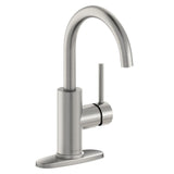 Elkay Avado Lever Handle Gooseneck Spout Brass ADA Bar Faucet, Lustrous Steel, LKAV3021LS