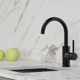 Elkay Avado Lever Handle Gooseneck Spout Brass ADA Bar Faucet, Matte Black, LKAV3021MB