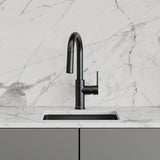 Elkay Avado Lever Handle Pull-down Spray Spout Brass ADA Bar Faucet, Black Stainless, LKAV3032BK