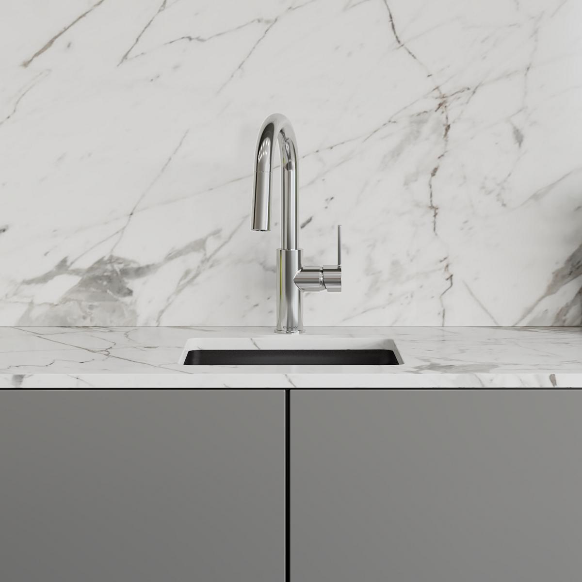 Elkay Avado Lever Handle Pull-down Spray Spout Brass ADA Bar Faucet, Chrome, LKAV3032CR