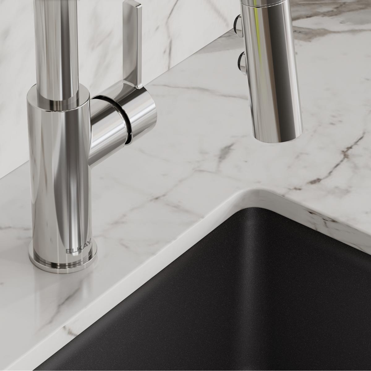 Elkay Avado Lever Handle Pull-down Spray Spout Brass ADA Bar Faucet, Chrome, LKAV3032CR