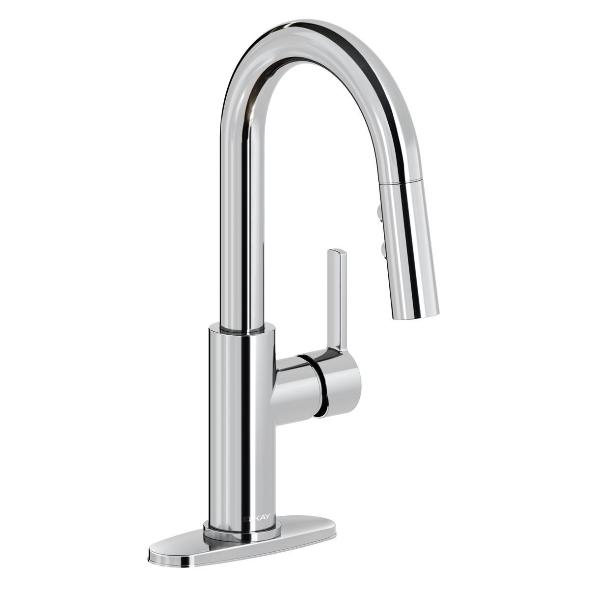 Elkay Avado Lever Handle Pull-down Spray Spout Brass ADA Bar Faucet, Chrome, LKAV3032CR