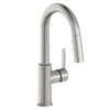 Elkay Avado Lever Handle Pull-down Spray Spout Brass ADA Bar Faucet, Lustrous Steel, LKAV3032LS
