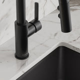 Elkay Avado Lever Handle Pull-down Spray Spout Brass ADA Bar Faucet, Matte Black, LKAV3032MB