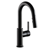 Elkay Avado Lever Handle Pull-down Spray Spout Brass ADA Bar Faucet, Matte Black, LKAV3032MB