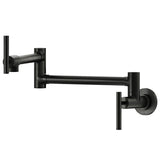 Elkay Avado Lever Handle Pot Filler Spout Brass ADA Kitchen Faucet, Black Stainless, LKAV4091BK