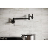 Elkay Avado Lever Handle Pot Filler Spout Brass ADA Kitchen Faucet, Black Stainless, LKAV4091BK