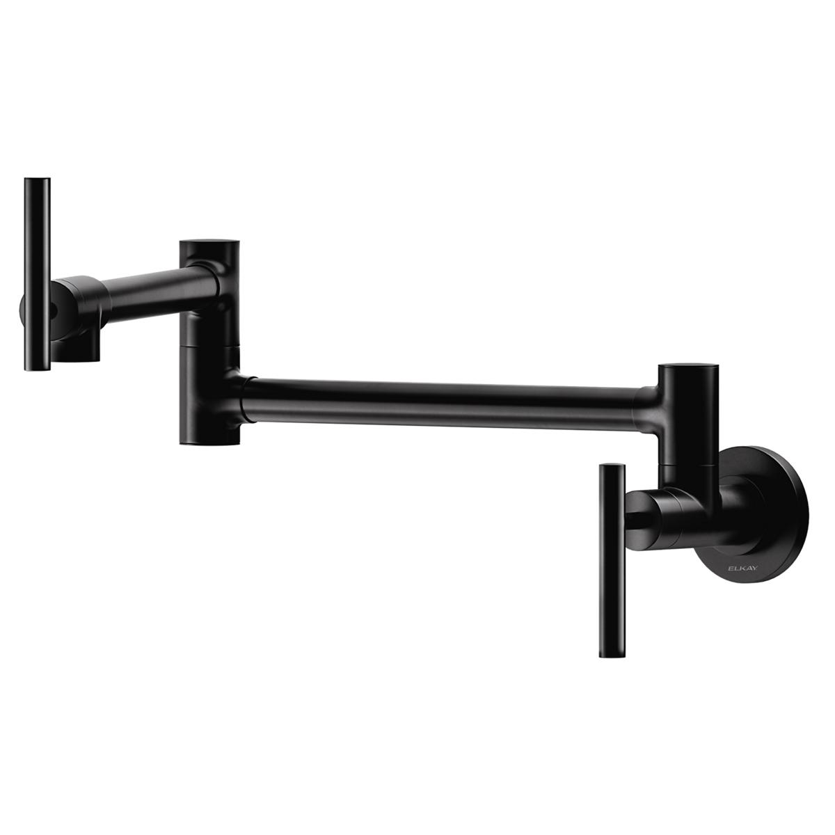 Elkay Avado Lever Handle Pot Filler Spout Brass ADA Kitchen Faucet, Matte Black, LKAV4091MB