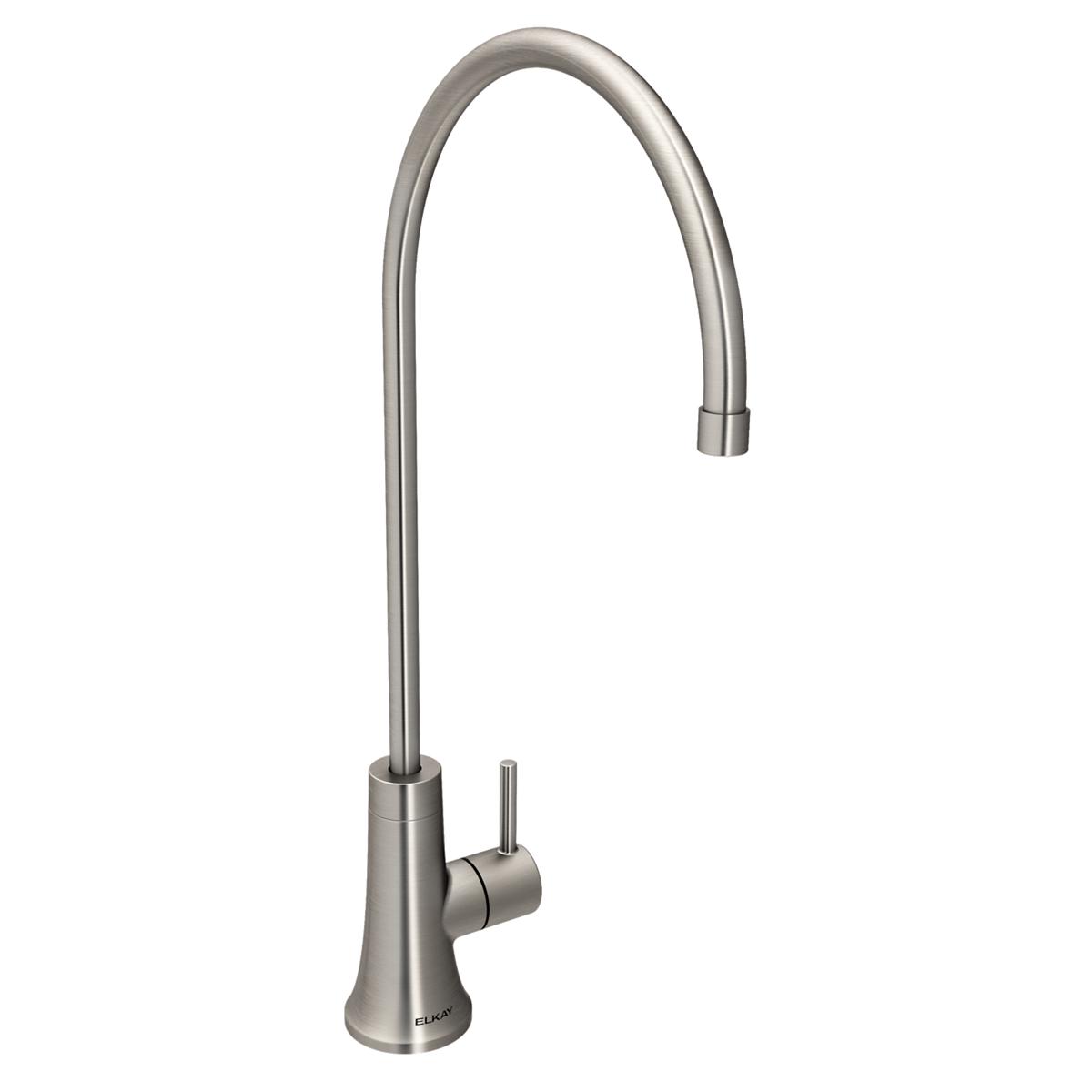 Elkay Avado 1.5 GPM Lever Handle Gooseneck Spout Brass ADA Beverage Faucet, Lustrous Steel, LKAV71FLS