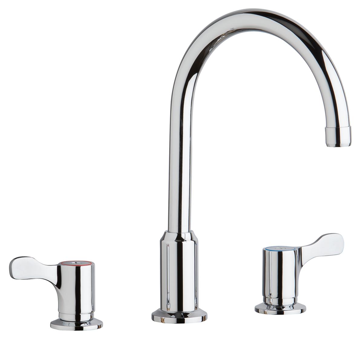 Elkay Lustertone Classic 34" Drop In/Topmount Stainless Steel Classroom Sink Kit with Faucet, 60/40 Double Bowl, Lustrous Satin, 4 Faucet Holes, DRKR23417RC