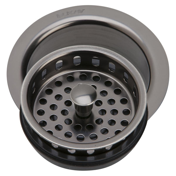 Elkay 3-1/2" Drain Fitting Antique Steel Finish Disposer Flange and Removable Strainer, LKD35AS