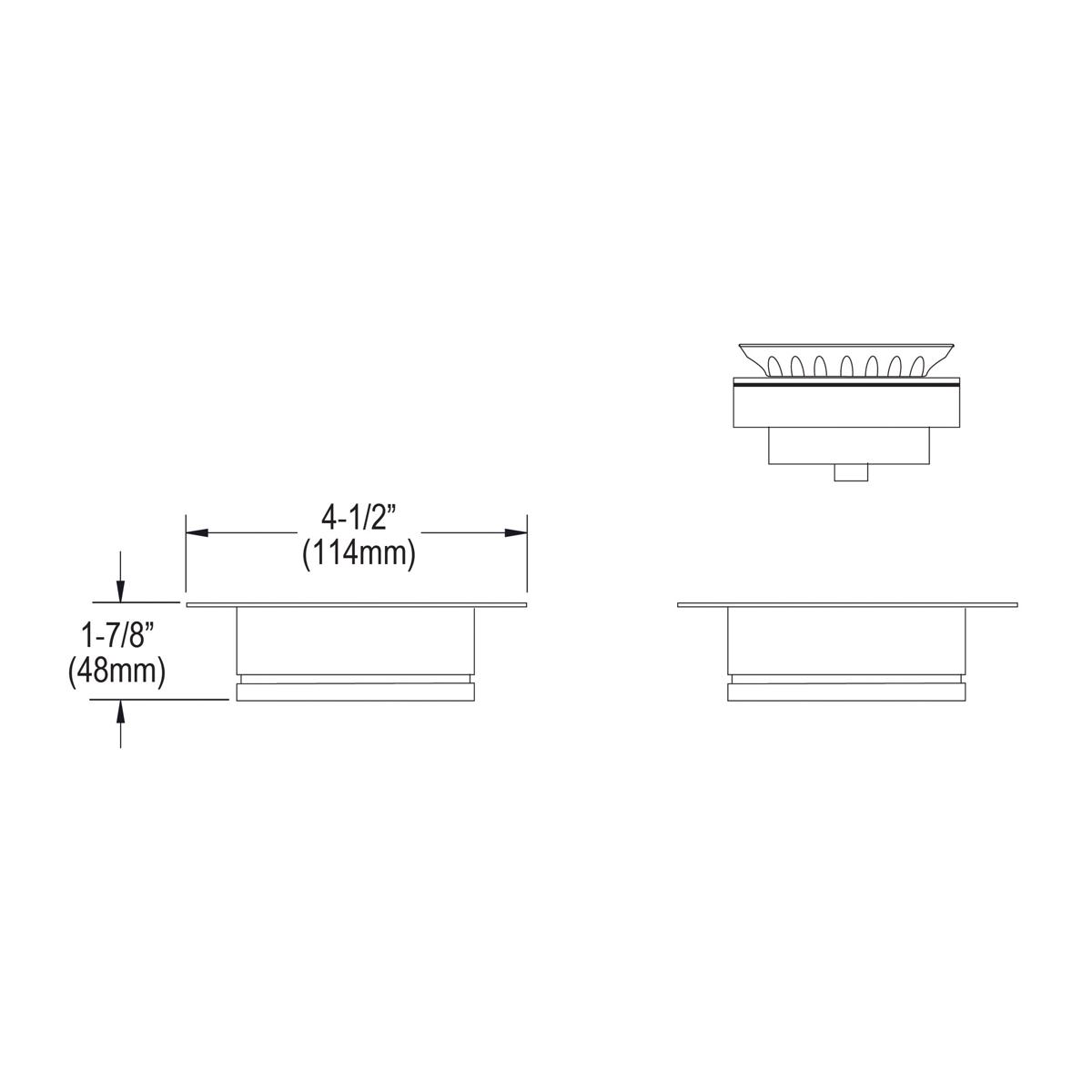 Elkay 3-1/2" Drain Fitting Antique Steel Finish Disposer Flange and Removable Strainer, LKD35AS
