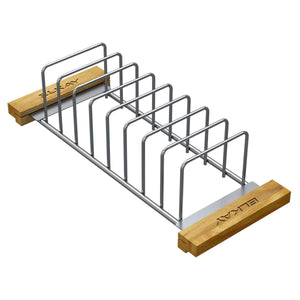 Alternate Image for Elkay Crosstown Stainless Steel 16-7/8" x 6-3/4" x 4-1/4" Drying Rack with Wood Handles, LKDR0717SS