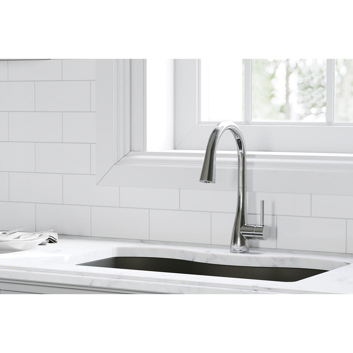 Elkay Forward Only Lever Handle Pull-down Spray Spout Brass ADA Kitchen Faucet, Chrome, LKGT4083CR