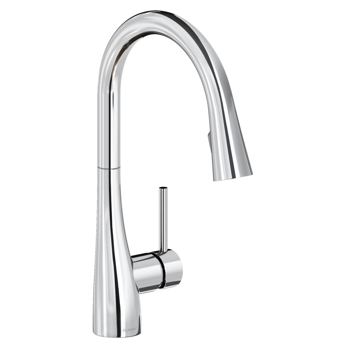 Elkay Forward Only Lever Handle Pull-down Spray Spout Brass ADA Kitchen Faucet, Chrome, LKGT4083CR