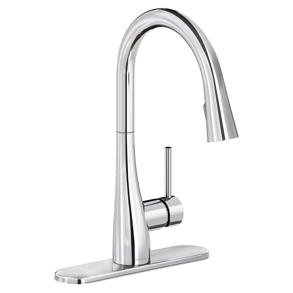 Elkay Forward Only Lever Handle Pull-down Spray Spout Brass ADA Kitchen Faucet, Chrome, LKGT4083CR