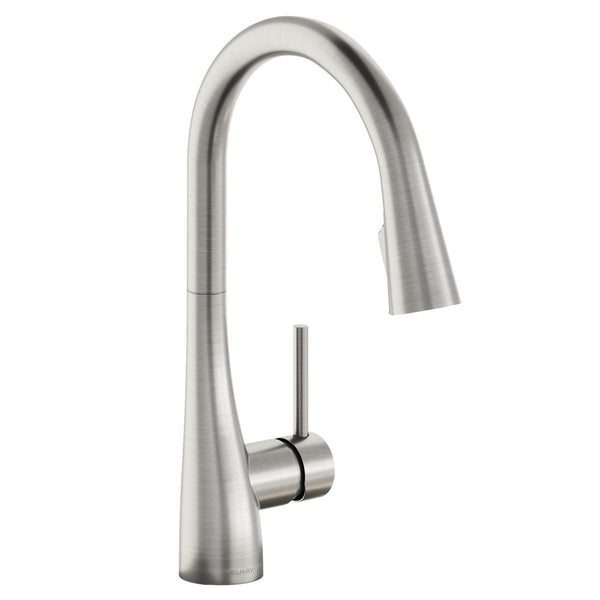 Elkay Forward Only Lever Handle Pull-down Spray Spout Brass ADA Kitchen Faucet, Lustrous Steel, LKGT4083LS